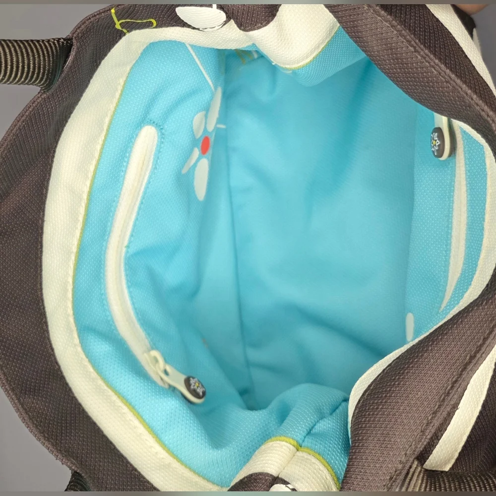 Sherpani Reversible Tote Bag | Floral Blue & Brown | Lightweight Zip Tote - Picture 4 of 4